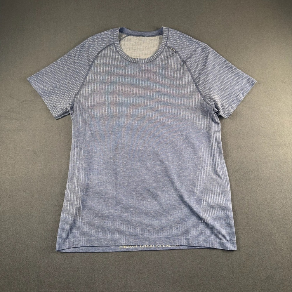 Lululemon Metal Vent Tech Short Sleeve Shirt Blue Heather Men Large Training Tee